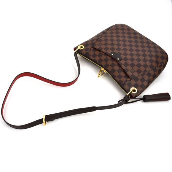 Louis Vuitton Damier South Bank Brown Leather Diagonal Shoulder Bag - Picture 9 of 11